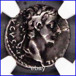Tiberius, NGC VF, Lugdunum, Certified, AR Denarius, Time of Christ