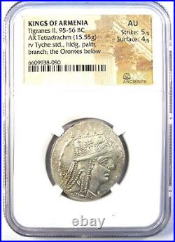 Tigranes II AR Tetradrachm Armenia Coin 95 BC Certified NGC AU 5/5 Strike