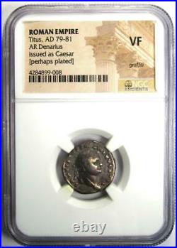 Titus AR Denarius Silver Ancient Roman Coin 79-81 AD Certified NGC VF