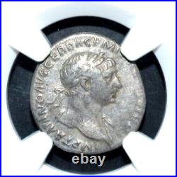 Trajan, Ad 98-117, Ar Denarius, Ngc Certified, -381