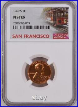 US Mint 1969-S Proof Set Certified NGC PF68 PF67 Red Penny Cameo Kennedy Half