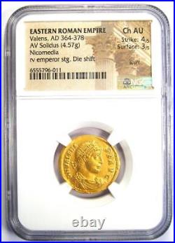 Valens AV Solidus Gold Roman Coin 364-378 AD Certified NGC Choice AU