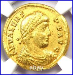 Valens AV Solidus Gold Roman Coin 364-378 AD Certified NGC Choice XF (EF)