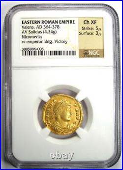 Valens AV Solidus Gold Roman Coin 364-378 AD Certified NGC Choice XF (EF)