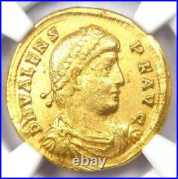 Valens AV Solidus Gold Roman Coin 364-378 AD Certified NGC Choice XF (EF)