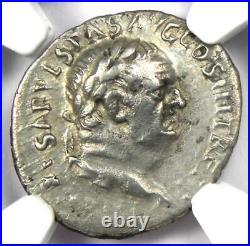 Vespasian AR Denarius Silver Roman Coin 69-79 AD. Certified NGC Choice VF